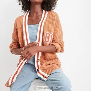 NWOT Aerie Varsity Cardigan Brown medium